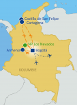 Mapa Kolumbie - Prazsky Klub